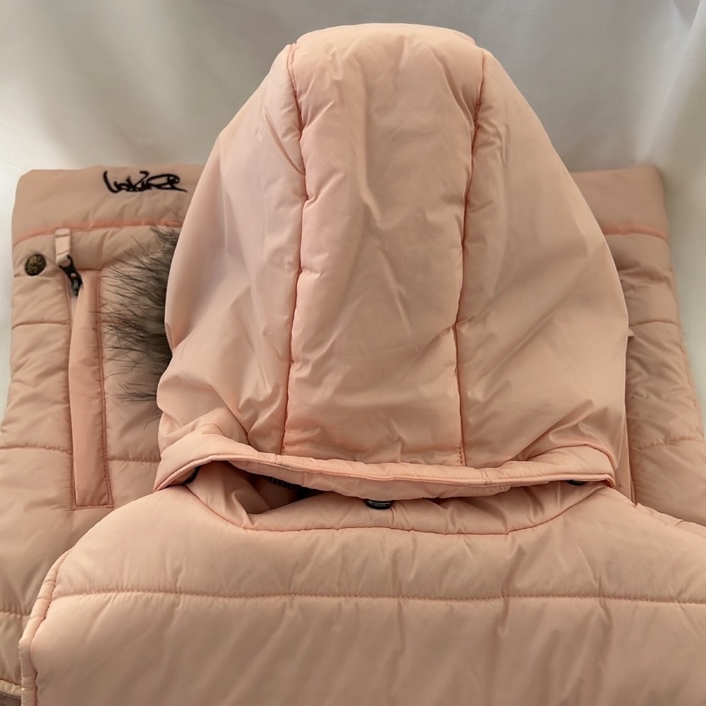 Burton~Puffy Vest / Pink With Faux Fur removable Hood - Picture 11 of 15